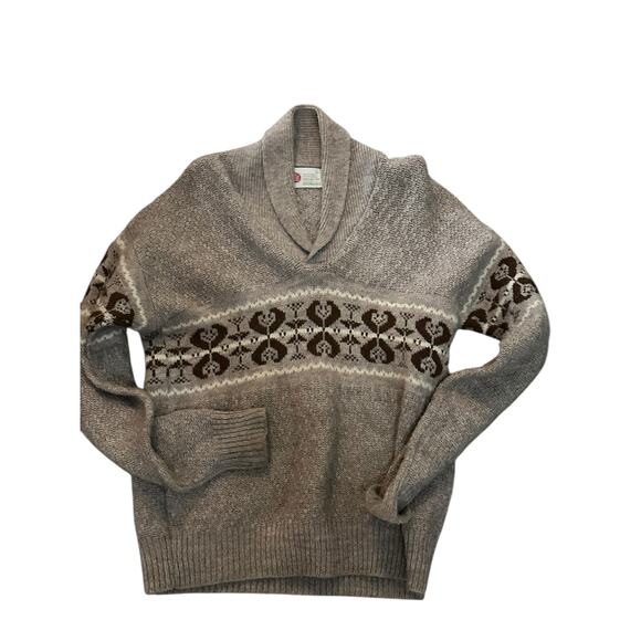 Vintage Heart Band Women's Tan Cowlneck Knit Sweater Size Large - Picture 2 of 6